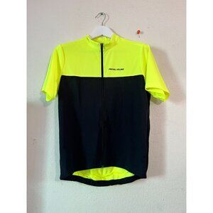 Pearl Izumi Mens Cycling Jersey Medium Neon Yellow Black Short Sleeve Full Zip